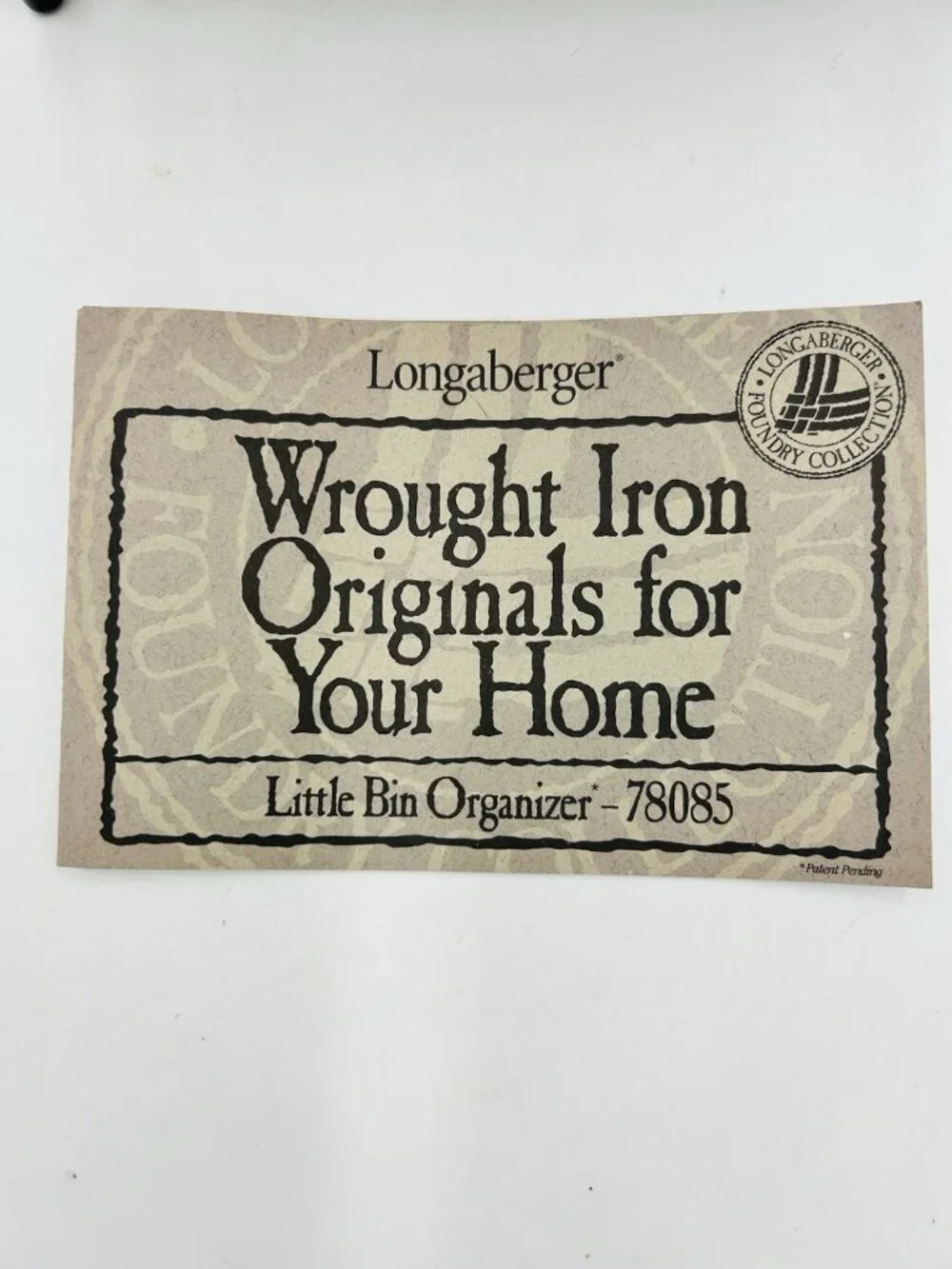 Longaberger Foundry Wrought Iron Little Bin Organizer #78085 Baskets and Covers